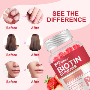 HALAL 피부 미백 미백 비타민 C 구미 비오틴 가수 분해 콜라겐 각질 구미 모발 피부와 손톱을위한 보충제 - Product Image 4