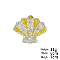 Applique 3D en tissu PVC à paillettes, faite à la main, avec animaux marins (étoile de mer, tortue de mer, dauphin), ornée de perles et de strass, pour chapeaux