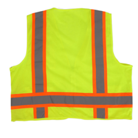 Gilet de sécurité réfléchissant haute visibilité multi-usages en maille jaune fluo pour travaux routiers
