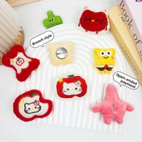 Broche créative en peluche de dessin animé, Poupée en peluche Apple Kt Cat Patrick Star Bob l'éponge, Accessoires vestimentaires unisexes en coton PP