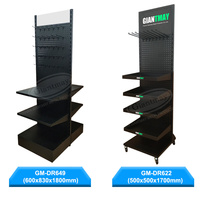 Présentoir de Sol sur Mesure en Métal pour Panneau Perforé avec Accessoires Suspendus pour Commerce de Détail, Quincaillerie et Marchandise en Magasin