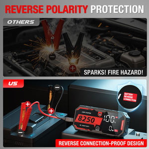 Портативное пусковое устройство для грузовиков, мотоциклов и автомобилей 16000 мАч 3400А 960CCA, для двигателей 40 л.с. (бензин) и 6.5 л. (дизель), с LED-фонарем - Product Image 3