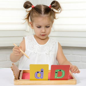 Bán buôn Montessori gỗ cát bảng cho giáo dục sớm trẻ em của bức tranh đào tạo cạo sandbox chữ viết tay học tập - Product Image 4