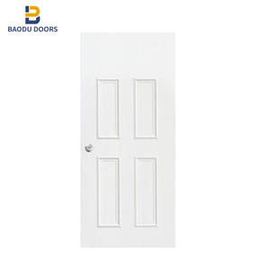 สไตล์ใหม่8แผงประตูเหล็กอเมริกันประตูภายในสีขาวจากประเทศจีน - Product Image 4