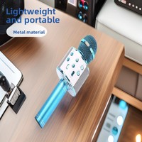 Microphone et haut-parleur combo mobile transfrontalier K858 pour karaoké et diffusion en direct, micro sans fil à directivité cardioïde SNR