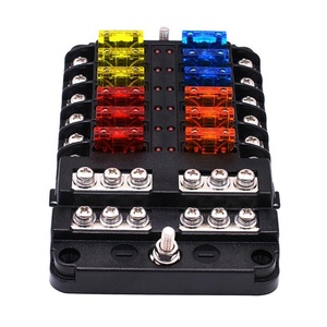 บล็อกฟิวส์ 12 ช่อง DC 32V 100A พร้อ<span class=keywords><strong>ม</strong></span>บัสขั้วลบและฝาครอบ - Product Image 1