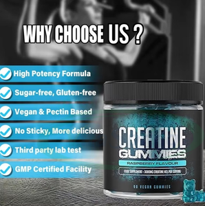 Complément alimentaire pré-entraînement végétalien à base de créatine monohydratée VitaSpring, marque privée, 5000 mg de créatine en gummies - Product Image 2