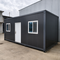 Maison modulaire détachable en conteneur gris foncé durable pour bureau de chantier et logement