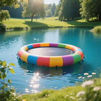 Trampoline flottant gonflable aquatique combiné, matériau PVC 0,9 mm, certifié CE, souffleur inclus, 3m/5m, antidérapant, pour jeux aquatiques commerciaux