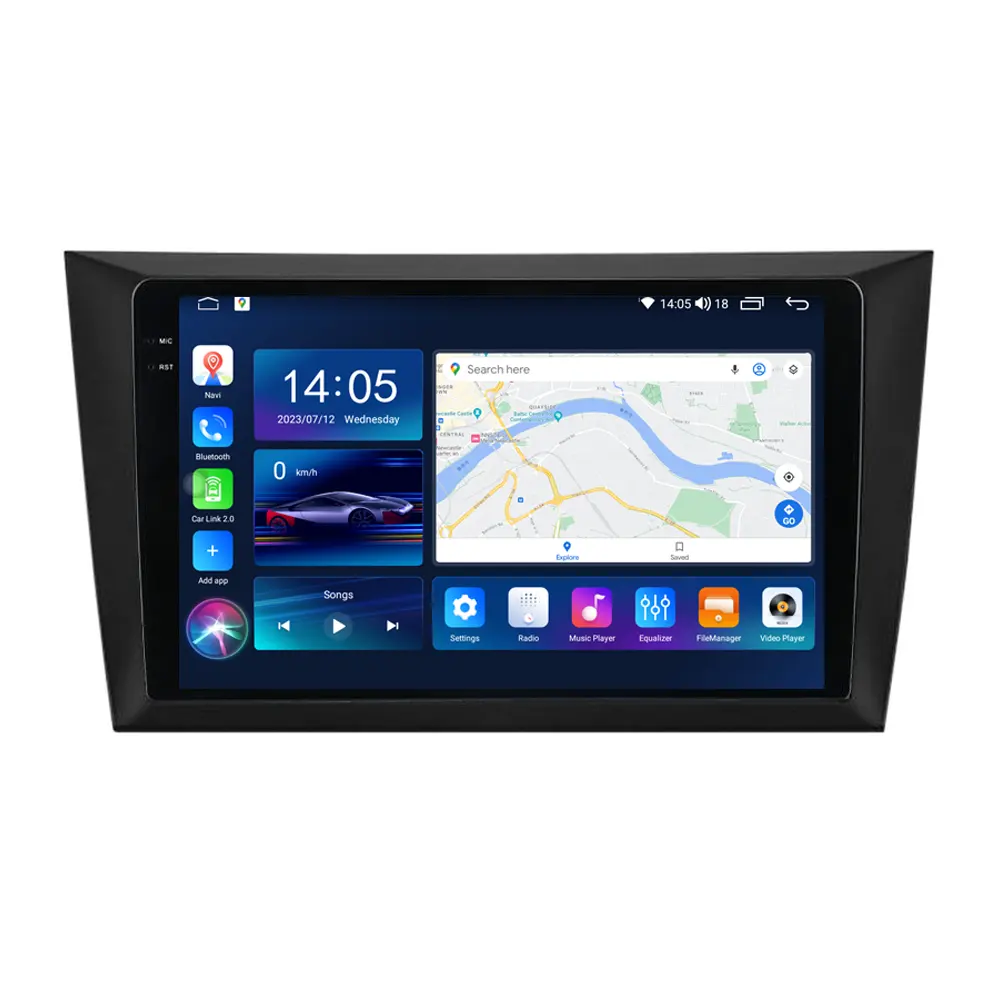 Universele 8 Core Android Auto Video Multimedia Stereo Speler 2K Auto Android 4 + 64G/2 + 32G Gps Wifi Bt Fm Radio Voor Vw Nissan Toyota