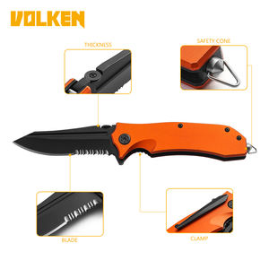 Cuchillo plegable para acampar con vidrio de interruptor de seguridad roto - Product Image 4