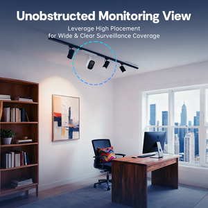 Caméra intégrée à la lumière de piste LED YIMMET, combo CCTV peu encombrant, vision à distance WiFi 2K HD, batterie de secours - Product Image 3