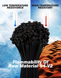 Zip Ties 8 นิ้วโรงงานมืออาชีพขายตรง UV <span class=keywords><strong>Super</strong></span> ความแข็งแรงไนลอน 66 Heavy Duty สีดํา self-locking สายผูก - Product Image 3