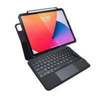Étui Clavier Magique Léger et Fin pour iPad 10.9/11, Clavier BT Magnétique Détachable Rétroéclairé, 7 Modes d'Éclairage Réglables, Pliable en Trois