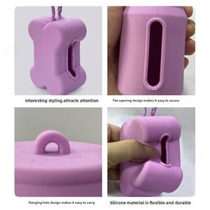 Distributeur de sacs à déjections canines portable en silicone pour la promenade en extérieur – Boîte de rangement promotionnelle pour animaux de compagnie - Product Image 3