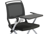 Chaise de bureau pliable en maille avec accoudoirs et roulettes, chaise d'invité portable pour salle de conférence