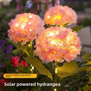 Luces Solares para Jardín con Forma de Hortensia, Resistentes al Agua IP65, Resistentes a los Rayos UV, Efecto de Fuegos Artificiales, Decoración para Caminos Exteriores y Villas - Product Image 1