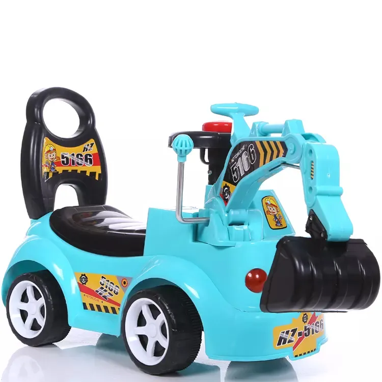 2022 Factory Price Kinder spielen Spielzeug bagger Auto Baby Fahrt auf niedlichen Auto mit Musik und Licht für 1-6 Jahre altes Baby