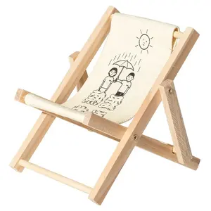 Деревянное и парусиновое пляжное кресло настольная подставка для смартфона деревянная подставка для мобильного телефона
