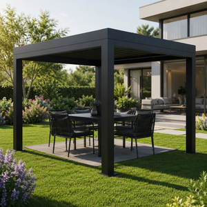 Pergola en aluminium à lames orientables sur mesure, toit motorisé, grande taille, abri de <span class=keywords><strong>jardin</strong></span> écologique - Product Image 1