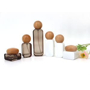 Luxe Lotion Pomp <span class=keywords><strong>Spray</strong></span> Fles Emulsie Gezicht Huidverzorging Moisturizer Serum Olie Lichaam Toner Glas Zonnebank Olie Fles Met Houten Dop - Product Image 4