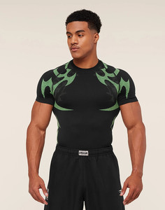 T-shirt de performance à séchage rapide pour homme avec logo personnalisé, respirant, extensible dans les 4 sens, à manches courtes pour la course et l'entraînement en salle de sport - Product Image 1