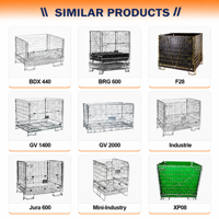 Conteneur de palette Gitterbox en acier galvanisé, porte semi-ouverte, entièrement soudé, en maille, empilable et pliable pour entrepôt de préformes PET