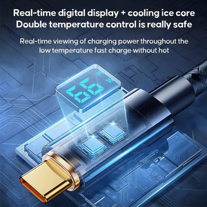 66W 2M 1M Type-C Bện <span class=keywords><strong>USB</strong></span> Cáp Dữ Liệu Trong Suốt LED 6A Nhanh Chóng Sạc Cáp Đối Với Xiaomi Samsung Cho Iphone14 15 16 - Product Image 4