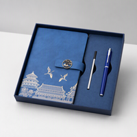 Ensemble cadeau de 3 pièces avec logo personnalisé, style chinois, carnet, stylo, thermos classique, journal A5, stylo à bille, boîte d'entreprise