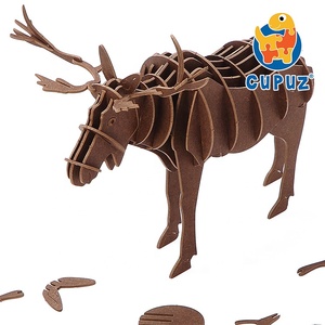 Cupuz 3D Tuần Lộc tông Câu Đố mô hình động vật-Nai ghép hình câu đố não trêu ghẹo câu đố đồ chơi giáng sinh quà tặng cho trẻ em - Product Image 3
