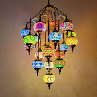 Lampes suspendues électriques en fer forgé style mosaïque exotique, style turc romantique, classique, pour gîte, rétro, club, café, restaurant occidental
