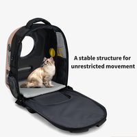 Sac à dos de transport extensible de luxe pour animaux de compagnie, sac de voyage portable 4 côtés pour chien et chat, en maille respirante, fermeture éclair robuste, petit format à bandoulière
