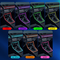 Bande néon EL RGB multicolore à commande sonore, lumière d'ambiance, télécommande, USB Plug & Play, 12V, éclairage décoratif intérieur pour voitures