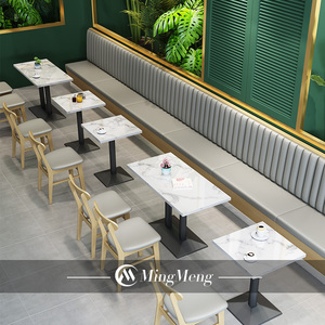 Custom Design <strong>Modern</strong> Cafe <strong>Bench</strong> Seating Fast Food Restaurant <strong>Tables</strong> and Chairs Sets Coffee Shop Furniture Restaurant Booths - Product Image 3