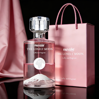 Nouvelle bouteille de parfum pour femmes, ronde, 50 ml, en verre, rose