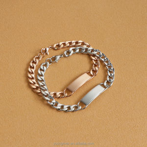 2024 Bracelets de Couples à la mode 8mm Bracelet chaîne <span class=keywords><strong>gourmette</strong></span> Bracelets gravés personnalisés pour lui son cadeau personnalisé - Product Image 1