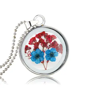 Bán Buôn Đồ Trang Sức New Arrival Handmade Bất Myosotis Sylvatica Khô Khô Flower Vòng Cổ Cho Phụ Nữ