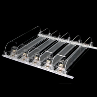 Organisateur de produits de maquillage multifonctionnel à largeur réglable pour la vente en gros, système de poussoir d'étagère de supermarché à alimentation automatique