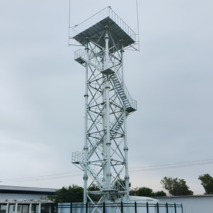 Tour d'antenne télécom en structure d'acier Q345B sur mesure, tour d'observation météorologique avec escalier de sécurité - Product Image 2