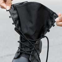 Bottes tactiques noires mi-mollet avec fermeture éclair légères pour homme