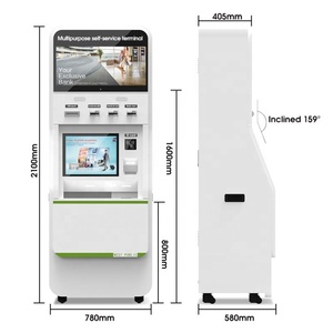 Humanized Design Dual Screen 19''+29'' Capacitive Touch <b>External</b> <b>Speakers</b> Self-check Payment Report Card Scanning Kiosk - Product Image 2