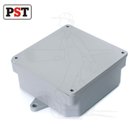 Boîte de jonction électrique en PVC de couleur grise avec couvercle, indice de protection IP54, utilisation en extérieur