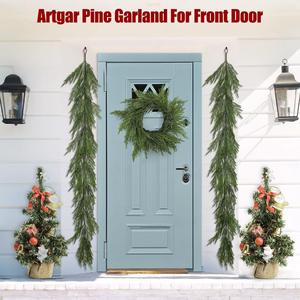 Guirnalda de <span class=keywords><strong>Pino</strong></span> Norfolk Ecológica de la Marca XYS, con Agujas de <span class=keywords><strong>Pino</strong></span> de Plástico y Enredadera de Ratán, Decoración Artificial Navideña para Colgar <span class=keywords><strong>en</strong></span> Paredes y Puertas - Product Image 2