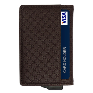 CardHoda Aluminum Card Holder <b>RFID</b> <b>Blocking</b> Minimalist <b>Wallet</b> Unisex Short Fold Closure Geometric Pattern PU Lining - Product Image 5