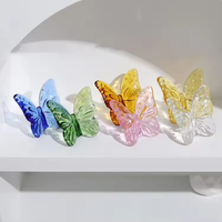 Décoratif coloré Noël cristal verre papillon ornement artisanat articles