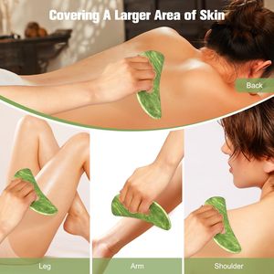 Ensemble d'outils de massage Gua Sha en pierre de jade certifiée de marque Sialia plus grande planche Guasha peigne de cuir chevelu outils de grattage musculaire pour le commerce - Product Image 5