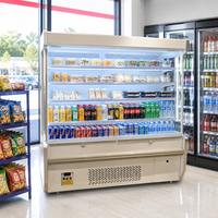Vitrine réfrigérée ouverte multi-niveaux à rideau d'air pour supermarché, présentoir commercial pour légumes et fruits