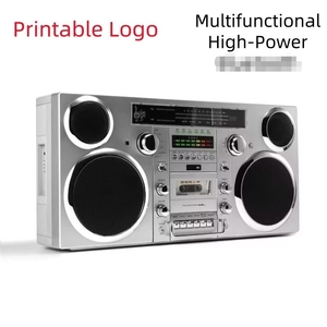 Boombox rétro portable avec lecteur CD et cassette, radio AM/FM, enregistreur MP3 USB, système audio haute puissance 60W pour la maison et l'extérieur - Product Image 1