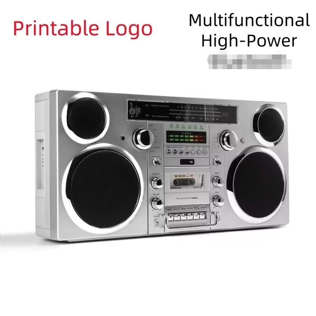 Factory Retro Boombox Portable CD Cassette Player with USB MP3 AM FM Radio Recorder 60W High Power Home Outdoor Audio System