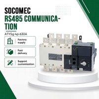 Interrupteur de transfert automatique à double alimentation SOCOMEC, modèle ATYSg, 4 pôles, 3 phases, capacité de coupure 6kA, usage industriel, 10A-3200A